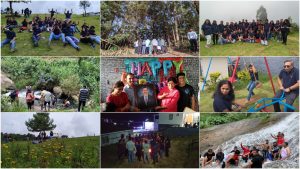 A collage made with photos from Kodai trip, travelling to places and playing in the waterfall